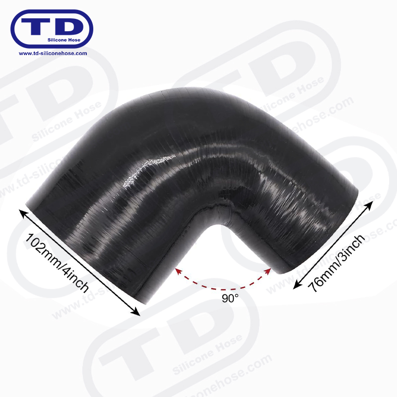 Manguera reductora de silicona de 90°