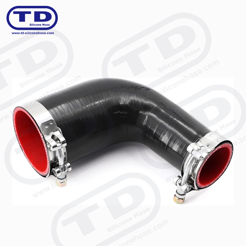 Manguera reductora de silicona de 90°
