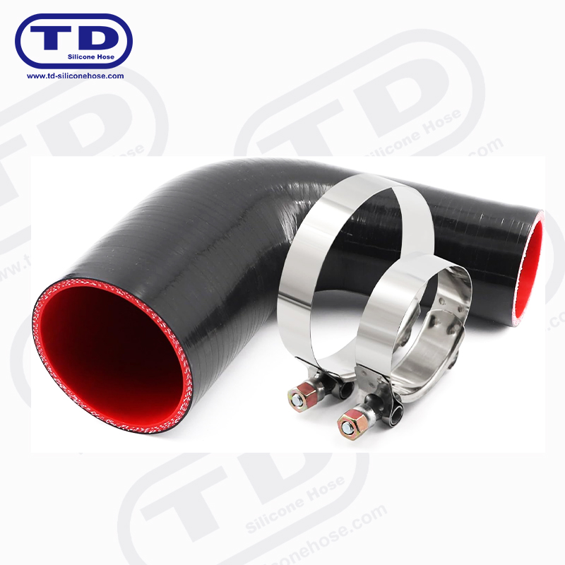 Manguera reductora de silicona de 90°