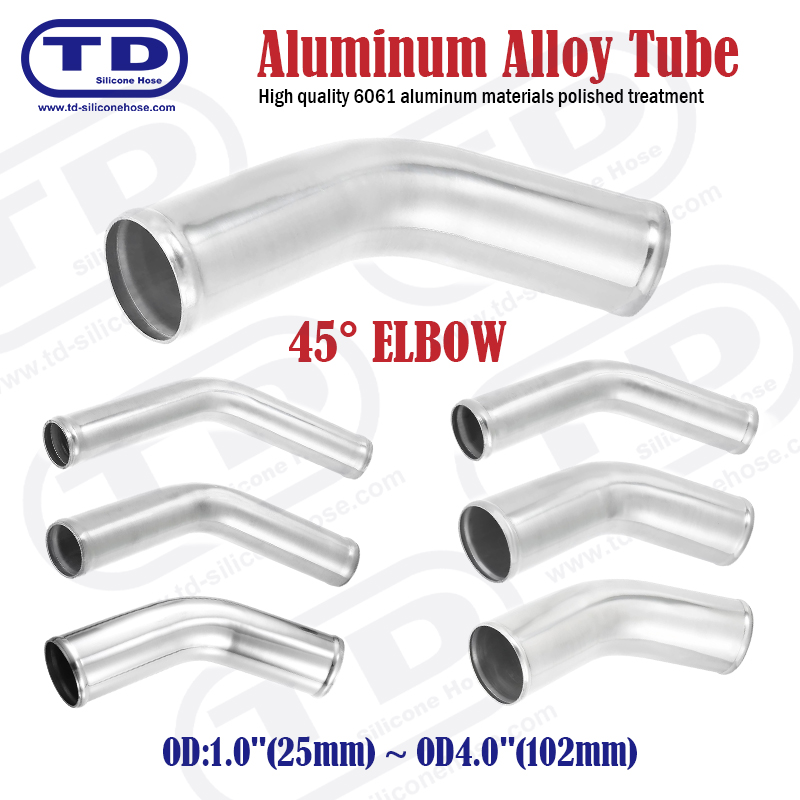 Tubo de aluminio Codo de 45° OD: 1,0
