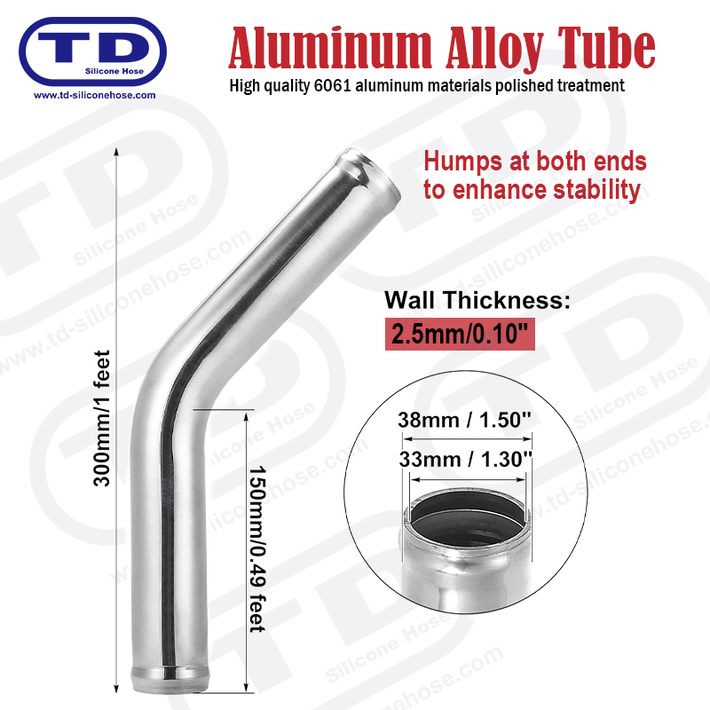 Tubo de aluminio Codo de 45° OD: 1,5