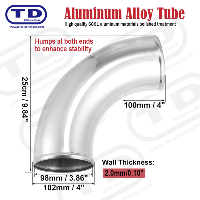 Tubo de aluminio Codo de 90° OD: 4,0